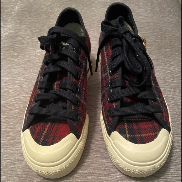 ADIDAS Nizza Platform Sneakers. Red and blue plaid. Size 5 1/2. - Picture 2 of 7